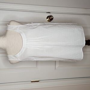LOFT White Swiss Dot Sleeveless Top Size M NWOT